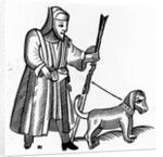 Pilgrim with a dog by English School