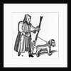 Pilgrim with a dog by English School