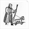 Pilgrim with a dog by English School