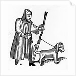 Pilgrim with a dog by English School