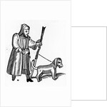 Pilgrim with a dog by English School