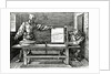 An artist drawing a lute with the aid of a perspective apparatus by Albrecht Dürer or Duerer