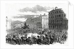The Grand Procession of the Wellington Statue turning down Park Lane by Ebenezer Landells