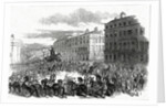 The Grand Procession of the Wellington Statue turning down Park Lane by Ebenezer Landells