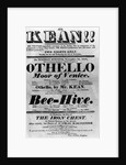 Theatre Bill advertising perfomances of Mr. Kean, 1818 by English School