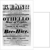 Theatre Bill advertising perfomances of Mr. Kean, 1818 by English School
