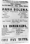 Playbill for Her Majesty's Theatre, Italian Opera House, 1845 by English School