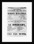 Playbill for Her Majesty's Theatre, Italian Opera House, 1845 by English School