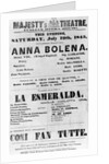 Playbill for Her Majesty's Theatre, Italian Opera House, 1845 by English School