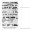 Playbill for Her Majesty's Theatre, Italian Opera House, 1845 by English School