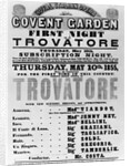 Playbill for the Royal Italian Opera at Covent Garden, 1855 by English School