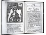 Frontispiece and Title page for 'The Life and Actions of Moll Flanders' by Daniel Defoe, published 1723 by English School