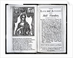 Frontispiece and Title page for 'The Life and Actions of Moll Flanders' by Daniel Defoe, published 1723 by English School