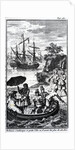 French Illustration for 'Robinson Crusoe' by Daniel Defoe by French School