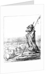 La Fontaine Renewed, Prussian Wolf disguised as a shepherd to guard German sheep by Honore Daumier