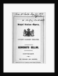 Programme for the opera 'Benvenuto Cellini' by Berlioz, performed in 1853 by English School