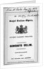 Programme for the opera 'Benvenuto Cellini' by Berlioz, performed in 1853 by English School