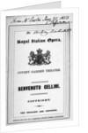 Programme for the opera 'Benvenuto Cellini' by Berlioz, performed in 1853 by English School