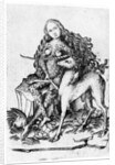 A Wild Woman and a Unicorn c. 1460 by Master E. S.