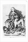 A Wild Woman and a Unicorn c. 1460 by Master E. S.