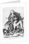 A Wild Woman and a Unicorn c. 1460 by Master E. S.