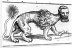 Manticore from 'Historie of Foure-Footed Beastes' by Edward Topsell, published 1607 by Edward Topsell