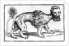 Manticore from 'Historie of Foure-Footed Beastes' by Edward Topsell, published 1607 by Edward Topsell