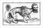 Manticore from 'Historie of Foure-Footed Beastes' by Edward Topsell, published 1607 by Edward Topsell