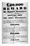 Poster offering a reward for the discovery of the lost Franklin Artic Expedition, 1850 by English School