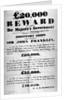 Poster offering a reward for the discovery of the lost Franklin Artic Expedition, 1850 by English School