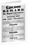 Poster offering a reward for the discovery of the lost Franklin Artic Expedition, 1850 by English School