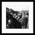 Enemies in the same trench during WWI, French and German soldiers seperated only by a wall of sandbags by French Photographer