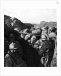 Enemies in the same trench during WWI, French and German soldiers seperated only by a wall of sandbags by French Photographer