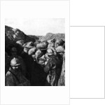 Enemies in the same trench during WWI, French and German soldiers seperated only by a wall of sandbags by French Photographer