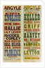 Posters for the Argyle Theatre of Varieties, Birkenhead, 1898 by English School