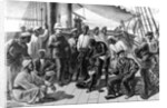 Mr Stanley and some of his African followers on board HMS Industry. by William Heysham Overend