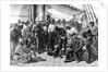 Mr Stanley and some of his African followers on board HMS Industry. by William Heysham Overend