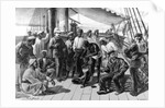 Mr Stanley and some of his African followers on board HMS Industry. by William Heysham Overend