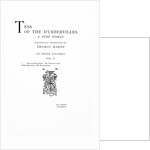 Title page to 'Tess of the D'Urbervilles' by Thomas Hardy, edition published in 1892 by English School