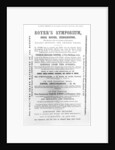 Poster for 'Soyer's Symposium', 1851 by English School