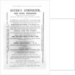 Poster for 'Soyer's Symposium', 1851 by English School