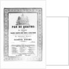 Cover of the sheet music for 'Pas de Quatre' by Jules Perrot, c.1845 by English School