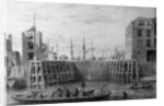 Entrance to the Limehouse Dock, 1850 by Thomas Hosmer Shepherd