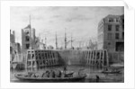 Entrance to the Limehouse Dock, 1850 by Thomas Hosmer Shepherd