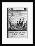 Spanish Ships Cast Away. VII of Spades from a pack of playing cards by English School