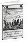 Spanish Ships Cast Away. VII of Spades from a pack of playing cards by English School
