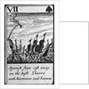 Spanish Ships Cast Away. VII of Spades from a pack of playing cards by English School