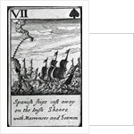 Spanish Ships Cast Away. VII of Spades from a pack of playing cards by English School