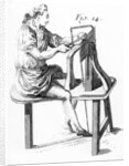 Carpenter making fretwork by French School