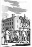 William Stroud, 'A Man whipped at the Cart's Tail for petit Larcenry from Charing Cross to the Horse Guards', engraved for the Tyburn Chronicle by (after) English School